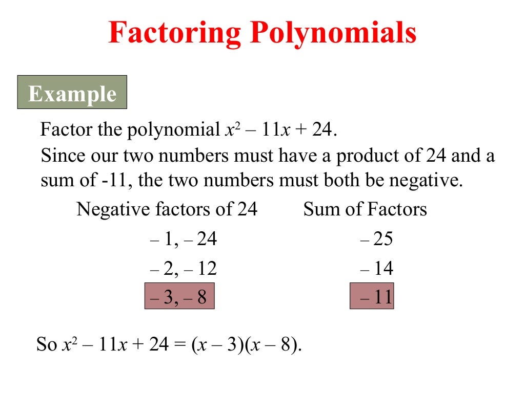 15.2 factoring x2+bx+c
