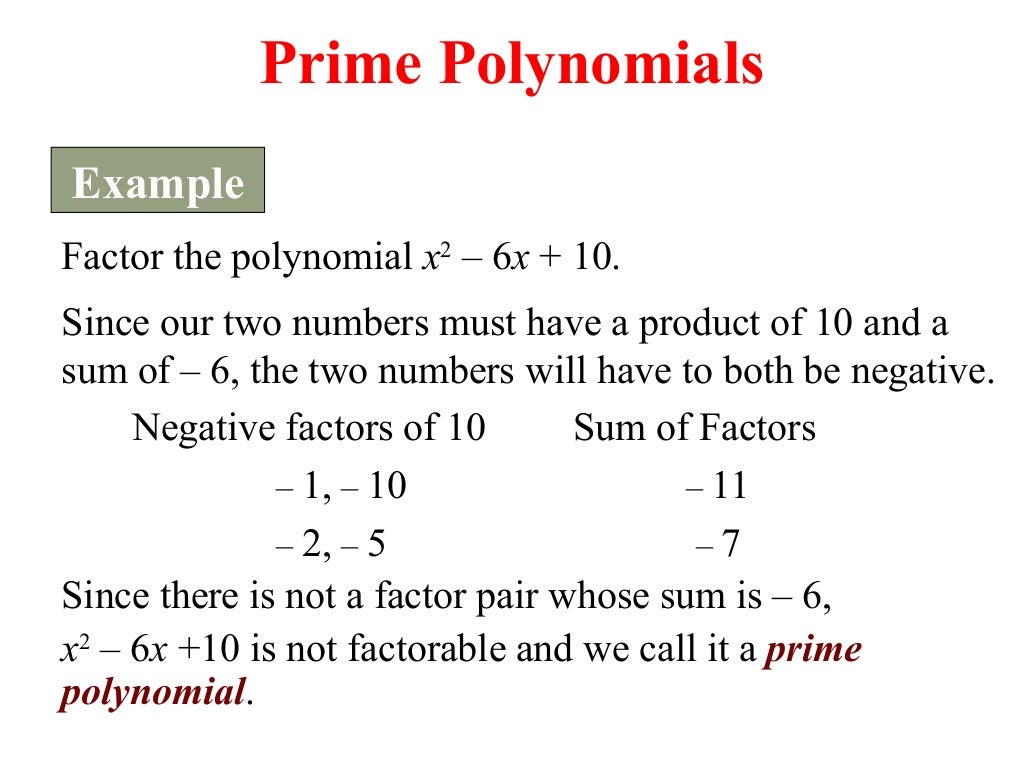 15.2 factoring x2+bx+c