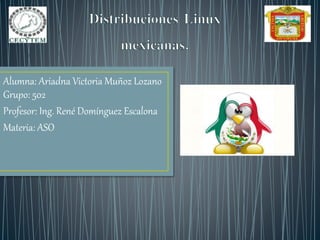 Alumna: Ariadna Victoria Muñoz Lozano
Grupo: 502
Profesor: Ing. René Domínguez Escalona
Materia: ASO
 
