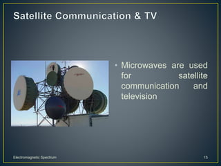 • Microwaves are used
for satellite
communication and
television
Electromagnetic Spectrum 15
 