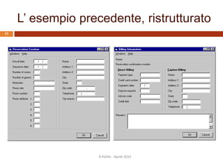 L’ esempio precedente, ristrutturato
R.Polillo - Aprile 2015
15
 
