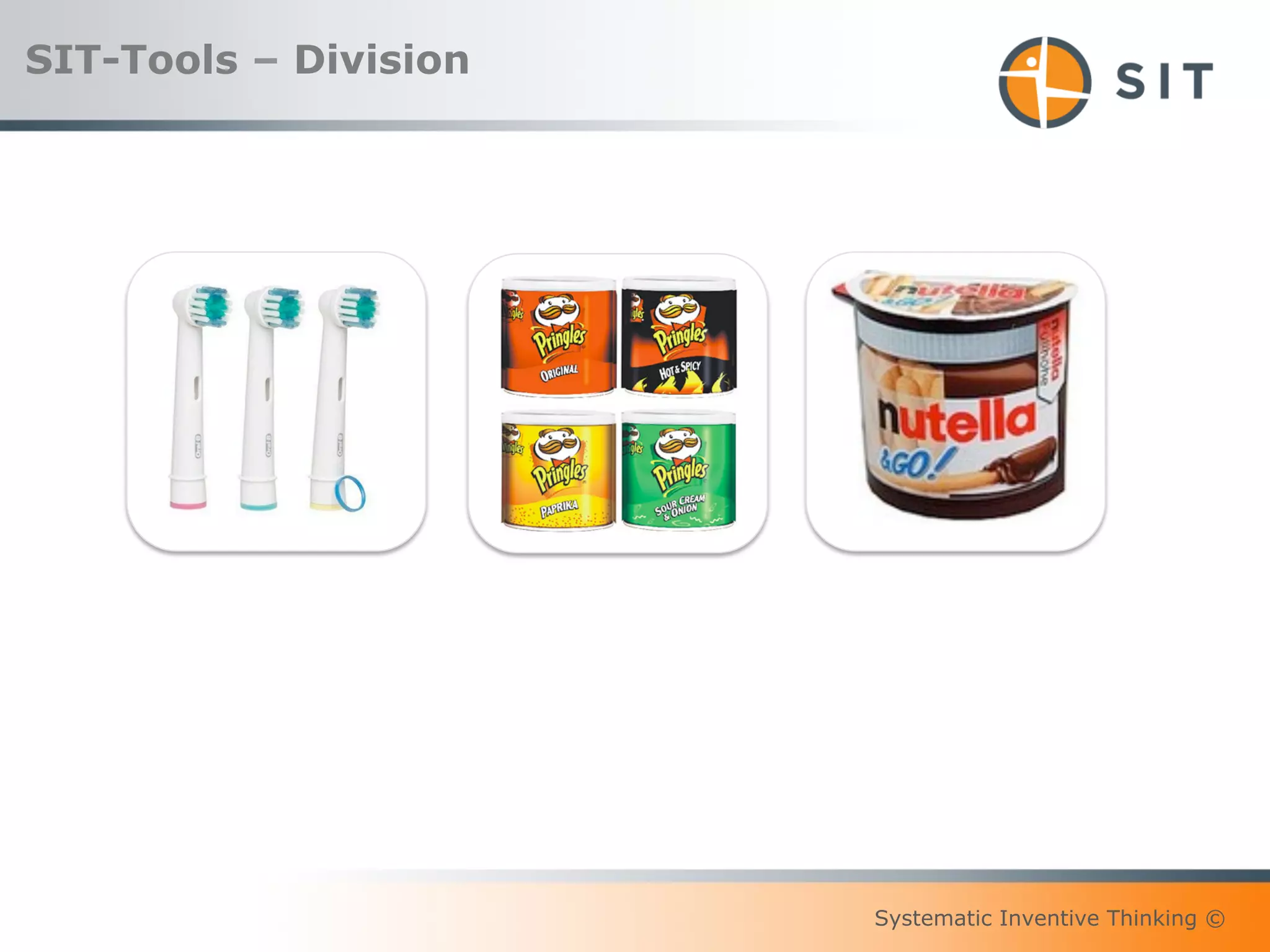 Systematic Inventive Thinking ©
SIT-Tools – Division
opyright 2010, SIT
S I
Deutschla
Division
 
