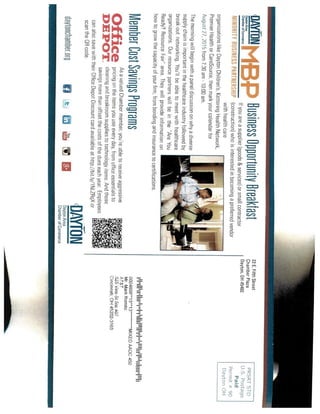 15.8.12   dayton area chamber of commerce mailer - romito it can wait event