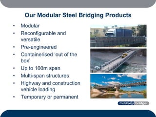 Modular Bridging for Permanent and Temporary Locations | PDF