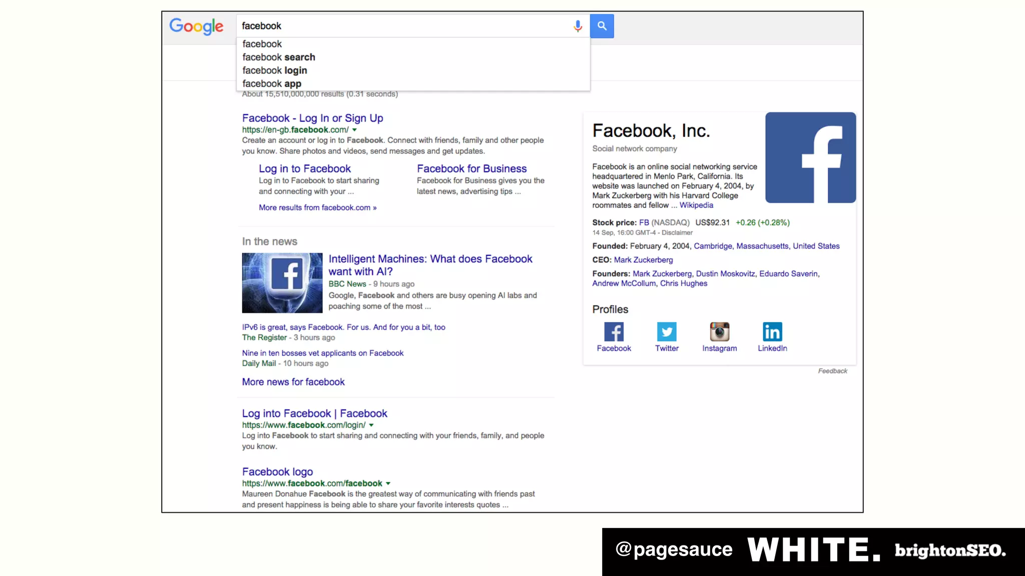@pagesauce
Types	
  of	
  searches
 