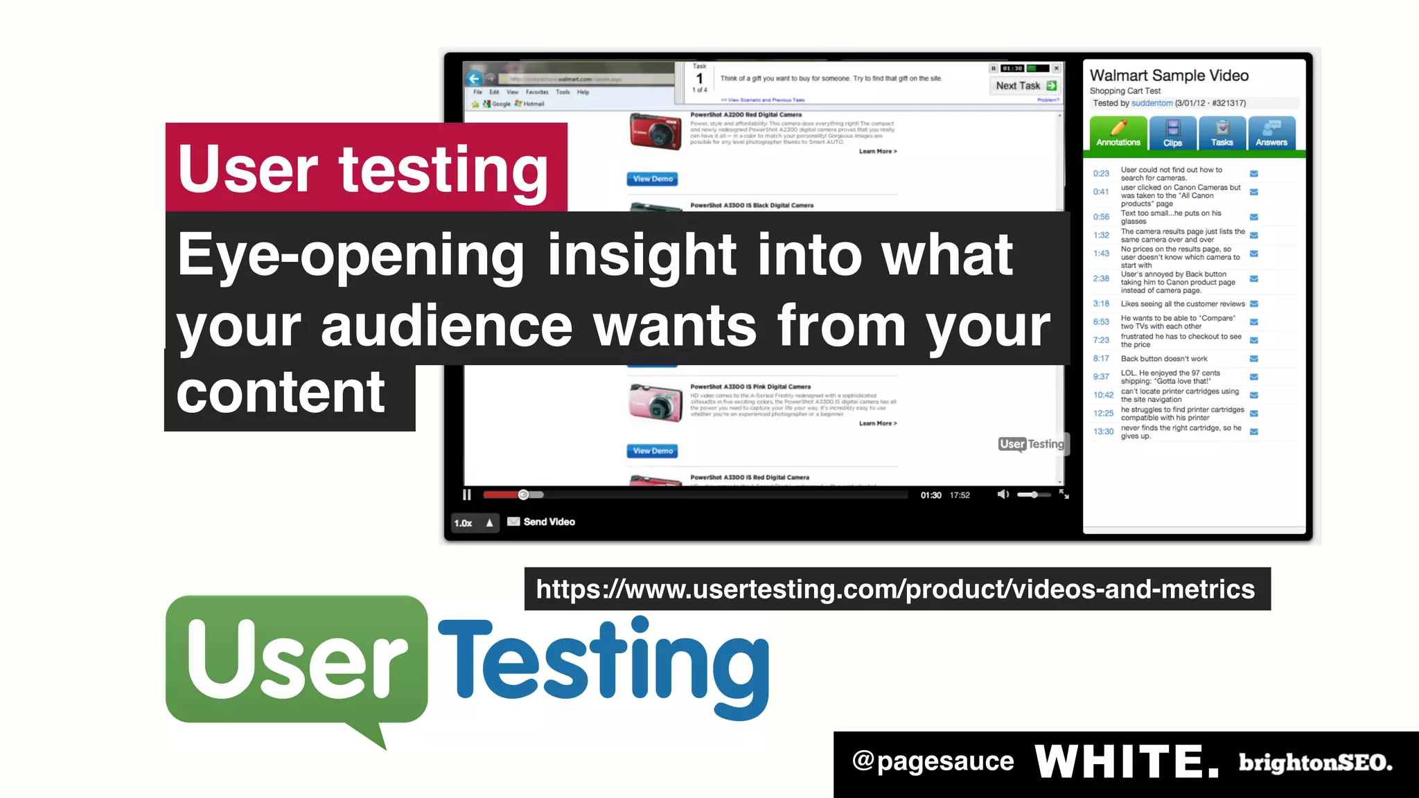@pagesauce
content
User testing
Eye-opening insight into what
your audience wants from your
https://www.usertesting.com/product/videos-and-metrics
 