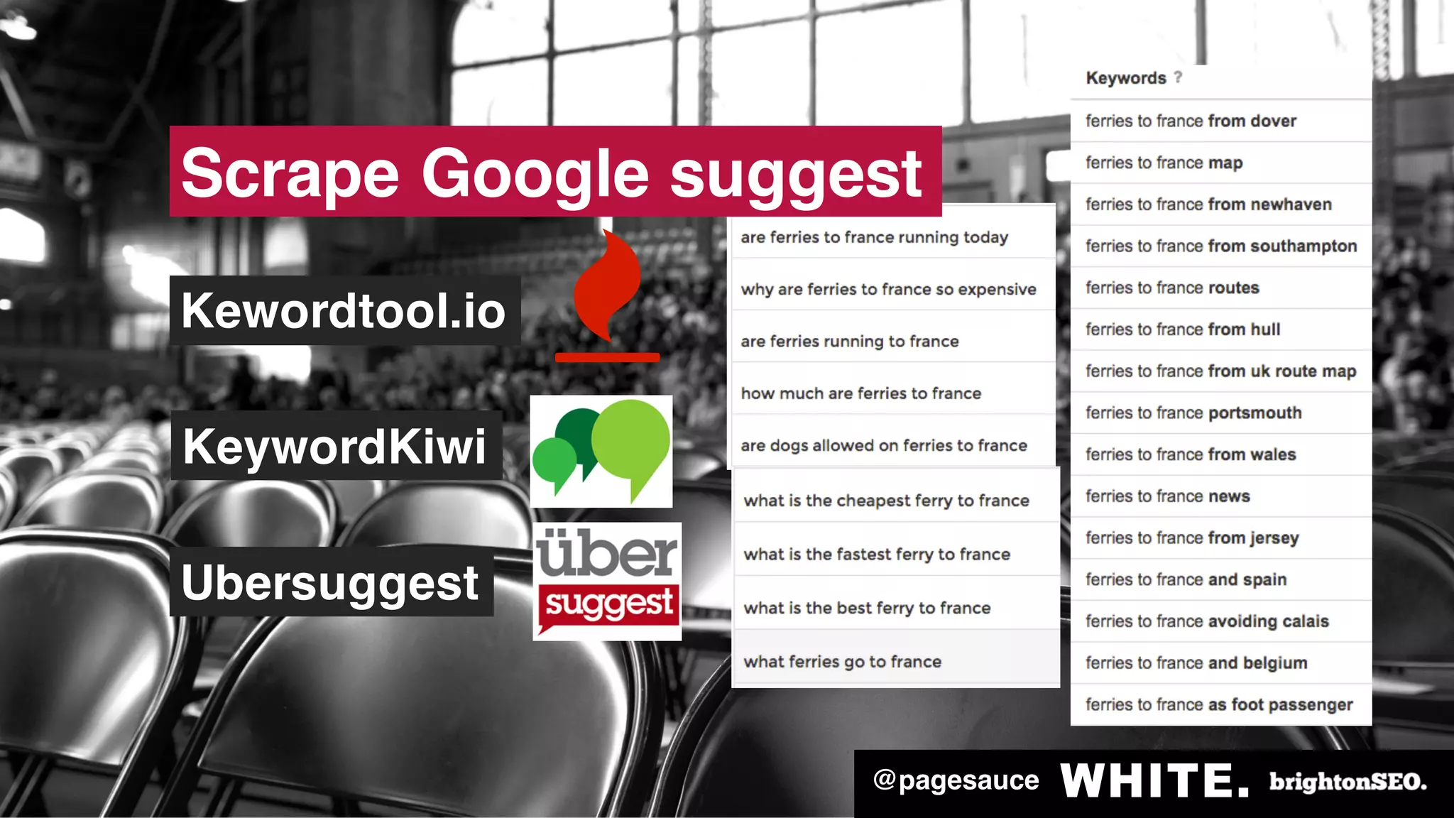 @pagesauce
Scrape Google suggest
 