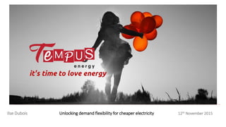 Ilse Dubois Unlocking demand flexibility for cheaper electricity 12th November 2015
 