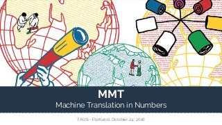 TAUS - Portland, October 24, 2016
MMT
Machine Translation in Numbers
 