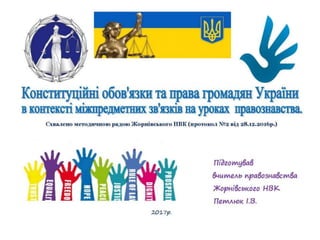 Конституційні обов'язки та права громадян України
