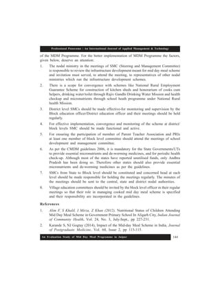 An Evaluation Study of Mid Day Meal Program | PDF