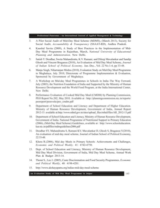 An Evaluation Study of Mid Day Meal Program | PDF