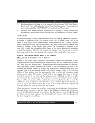 An Evaluation Study of Mid Day Meal Program | PDF