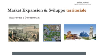 Market Expansion & Sviluppo territoriale
Awareness e Conoscenza:
 