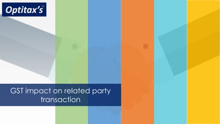 Optitax’s
R
GST impact on related party
transaction
 