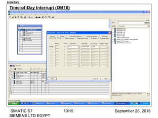 September 28, 2018SIMATIC S7
SIEMENS LTD EGYPT
10/15
Time-of-Day Interrupt (OB10)
SIEMENS
 