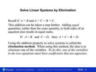 15.3 solving systems of equations by elimination | PPTX