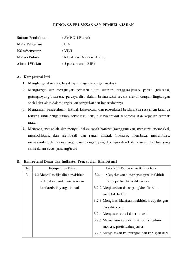 15 Rpp Klasifikasi Mh Kls 7