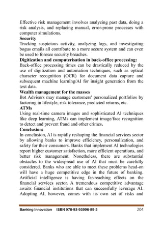 REVOLUTIONIZING BANKING OPERATIONS: THE ROLE OF ARTIFICIAL INTELLIGENCE ...