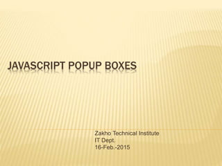 Message Box in JS | PPTX