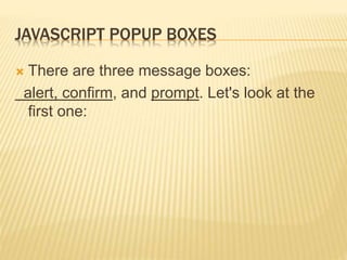 Message Box in JS | PPT
