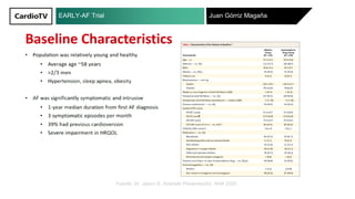 EARLY-AF Trial Juan Górriz Magaña
Fuente: Dr. Jason G. Andrade Presentación. AHA 2020 .