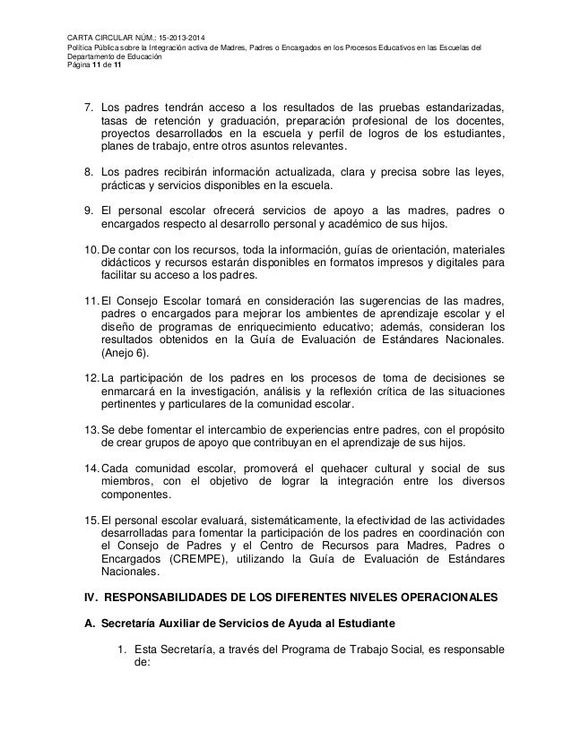 Carta Circular De Graduacion Del Departamento De Educacion 