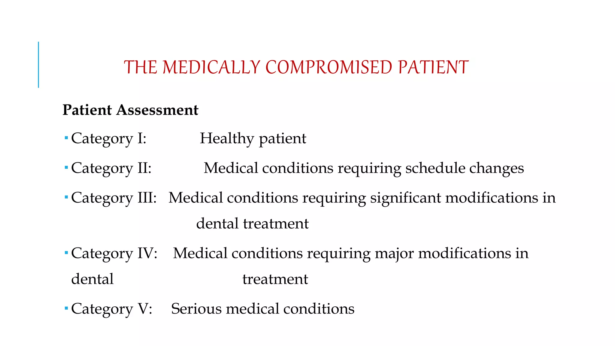 Management of medically compromised patients | PPTX