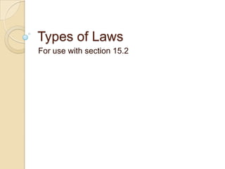 Types of Laws
For use with section 15.2
 