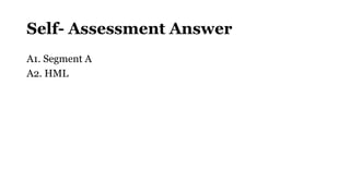 Self- Assessment Answer
A1. Segment A
A2. HML
 