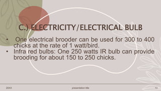 Brooding Cable 15. BROODING-CHICKS-MANAGEMENT-Organic-Agri.pptx
