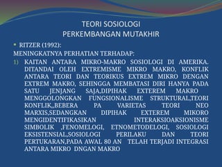 Daniel Ritzer 15.Teori-Teori-Sosiologi.pptxjajahshhhhhh | PPTX