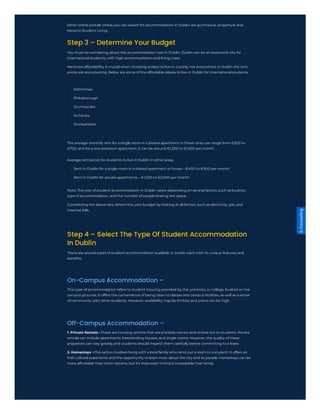 About Us Quick Links Get In Touch
Contact Us
Step 3 – Determine Your Budget
Step 4 – Select The Type Of Student Accommodation
In Dublin
On-Campus Accommodation –
Off-Campus Accommodation –
E-Counselling
 