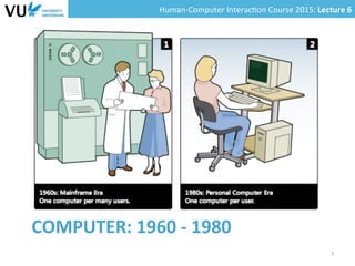 Human-­‐Computer	
  Interac0on	
  Course	
  2015:	
  Lecture	
  6	
  	
  
COMPUTER:	
  1960	
  -­‐	
  1980	
  
7	
  
 
