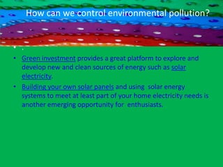Soil Contamination May alter plant metabolism and reduce crop yields Trees and plants may absorb soil contaminants and pass them up the food chain 