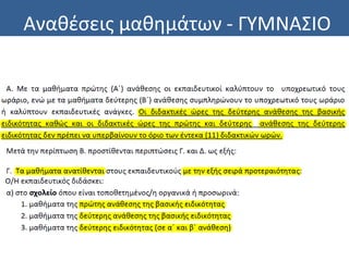 Αναθέσεις μαθημάτων - ΓΥΜΝΑΣΙΟ
 