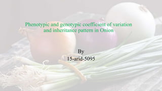 Phenotypic and genotypic coefficient of variation
and inheritance pattern in Onion
By
15-arid-5095
 