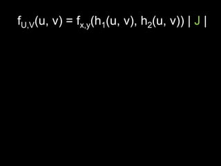 fU,V(u, v) = fx,y(h1(u, v), h2(u, v)) | J |
 