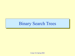Comp 122, Spring 2004
Binary Search Trees
 