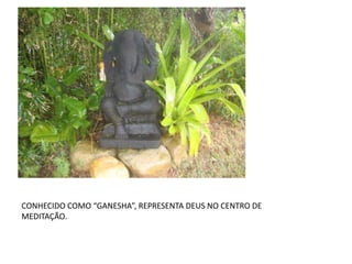 CONHECIDO COMO “GANESHA”, REPRESENTA DEUS NO CENTRO DE
MEDITAÇÃO.