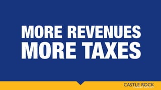 MORE REVENUES
MORE TAXES
 