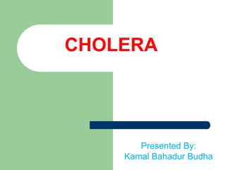 CHOLERA




       Presented By:
    Kamal Bahadur Budha
 