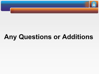 Any Questions or Additions
 