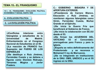 TEMA 15.- EL FRANQUISMO
                                            C.- GOBIERNO        BISAGRA Y DE
15.1.- EL FRANQUISMO:...