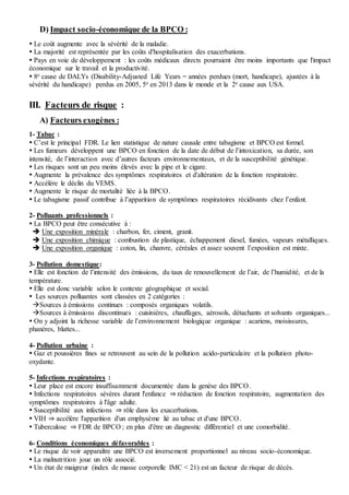Epidémiologie et étiopathogénie de la BPCO | DOCX