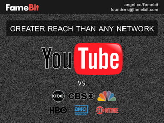 VS.
greater reach than any network
angel.co/famebit
founders@famebit.com
 