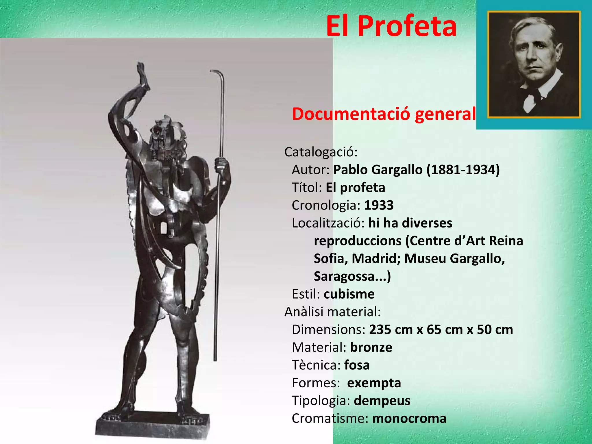 15. gargallo. el profeta | PPT