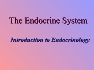 The Endocrine System Introduction to Endocrinology 