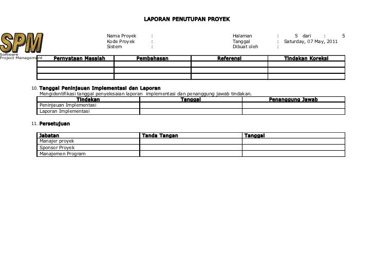 15 laporan penutupan proyek