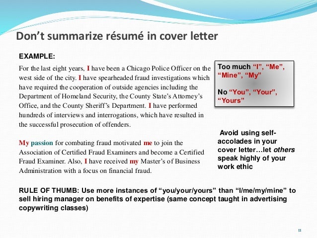 cover letter rules of thumb